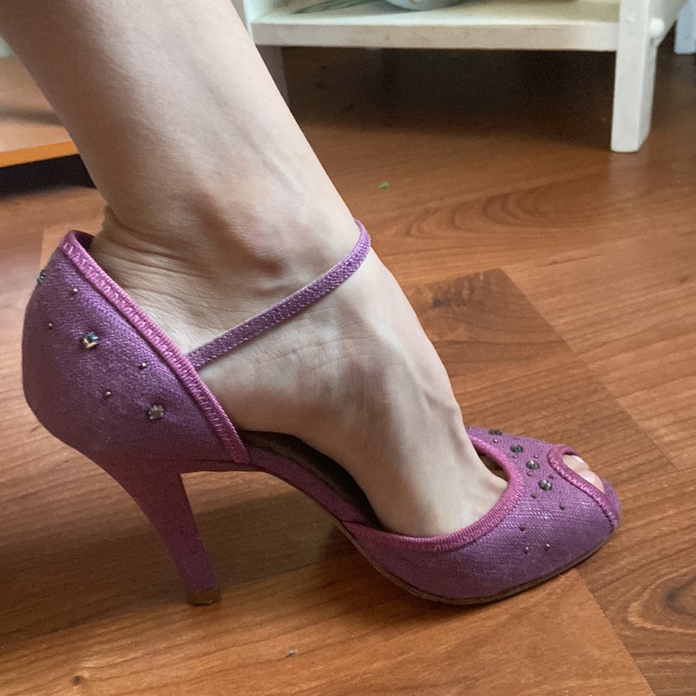 Marc Jacobs Pink Peep-Toe Ankle-Strap Heels - Picture 14 of 15